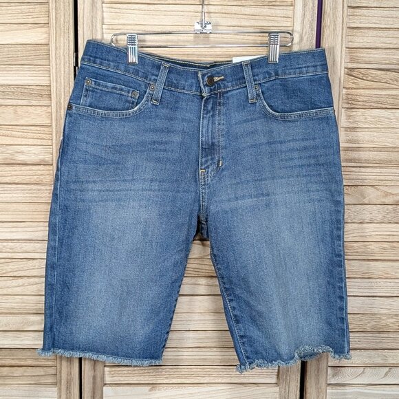 Sonoma SLIM Blue Denim Cutoff Shorts 11 in. Inseam Size 33 - Picture 1 of 12